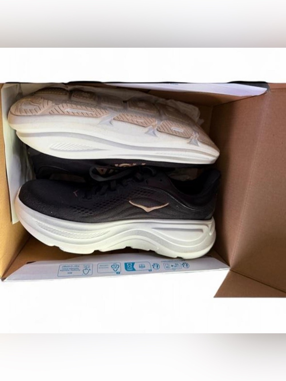Hoka Bondi 9 Black with Gold Logo - Women's - Picture 2 of 6